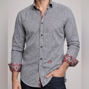 John Lennon Button-Down Shirt Men’s Medium 15.5–16 Paisley Trim Peace Button